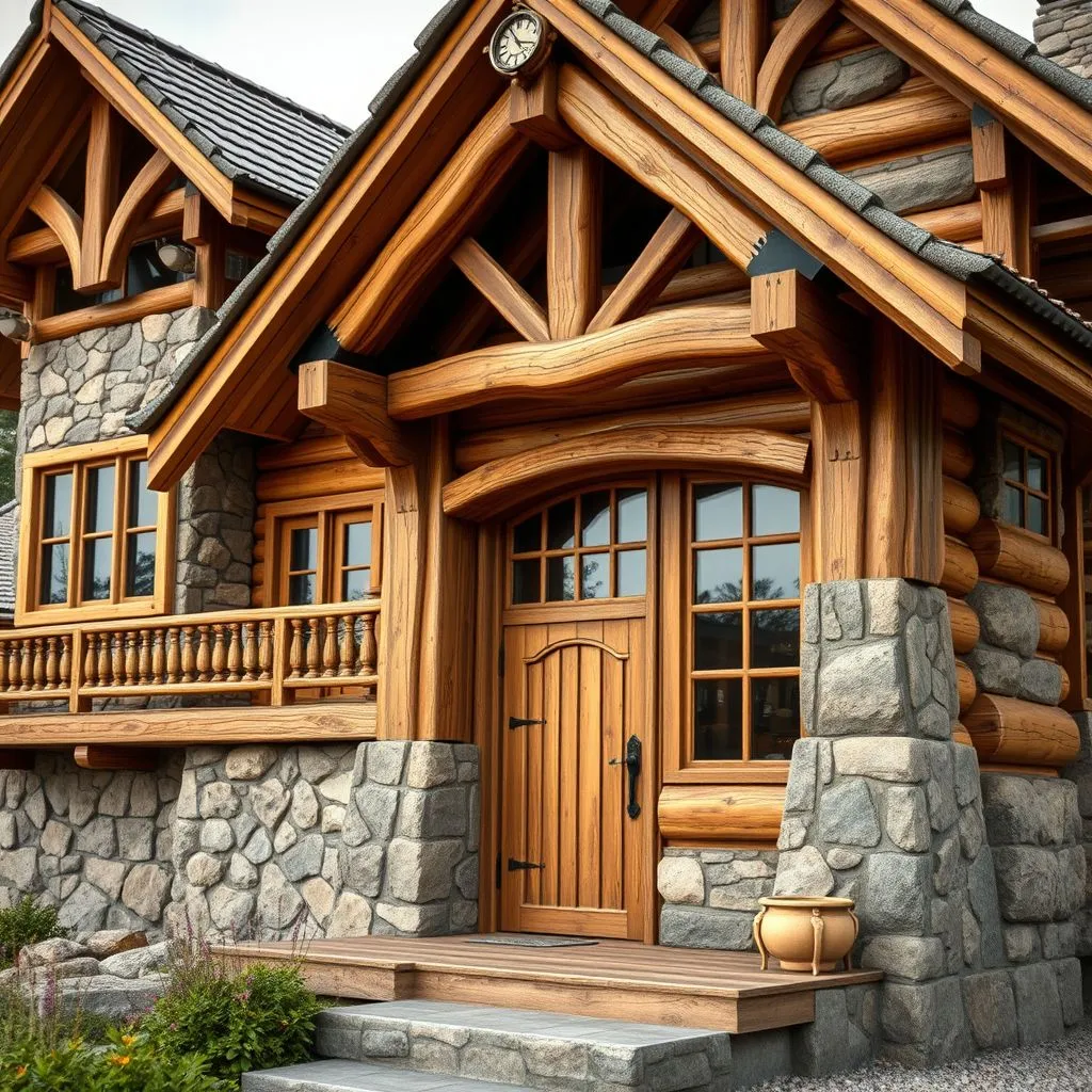 maison en bois et en pierre